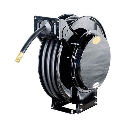 Dual hydraulic hose reels for tools and accessories with spring-rewind  function - Hose Assembly Tips