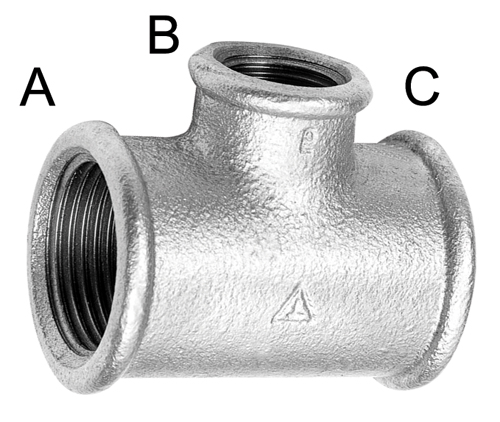 Al Hd Ring Main Systems Parkair Malleable Cast Iron Fittings Galvanised Tee Reducing On Branch